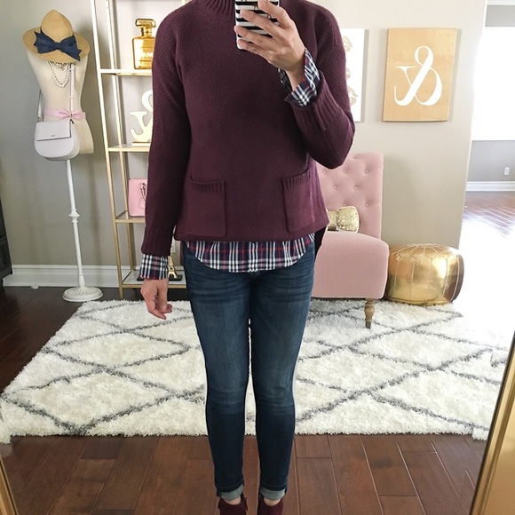 Halogen Maroon Pocket Sweater - Picture 2 of 7